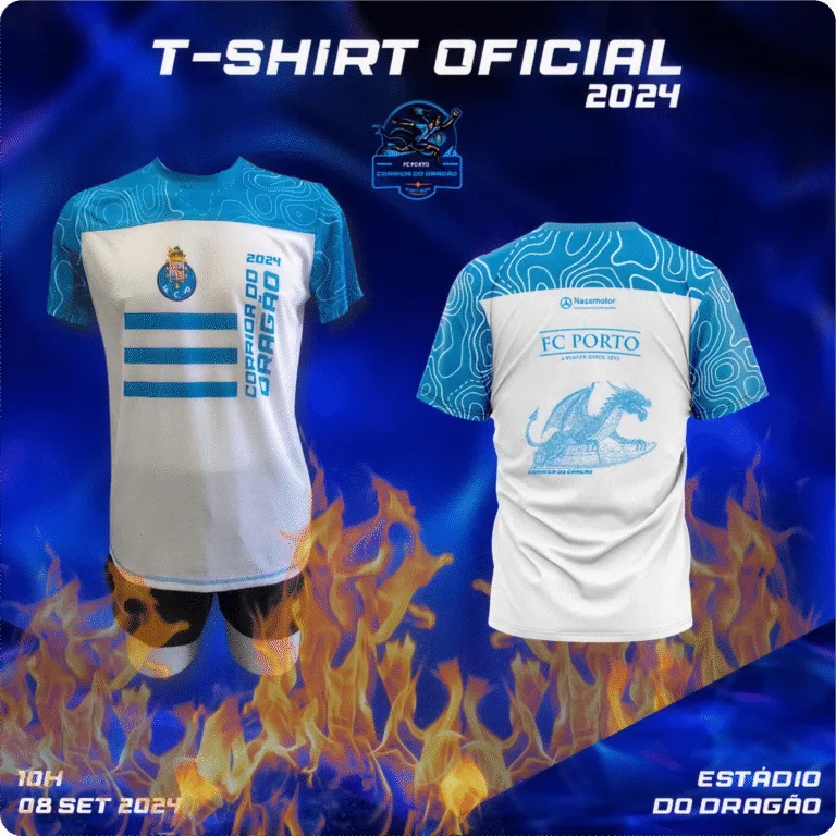 Camisa da edição 2024 da Corrida do Dragão.